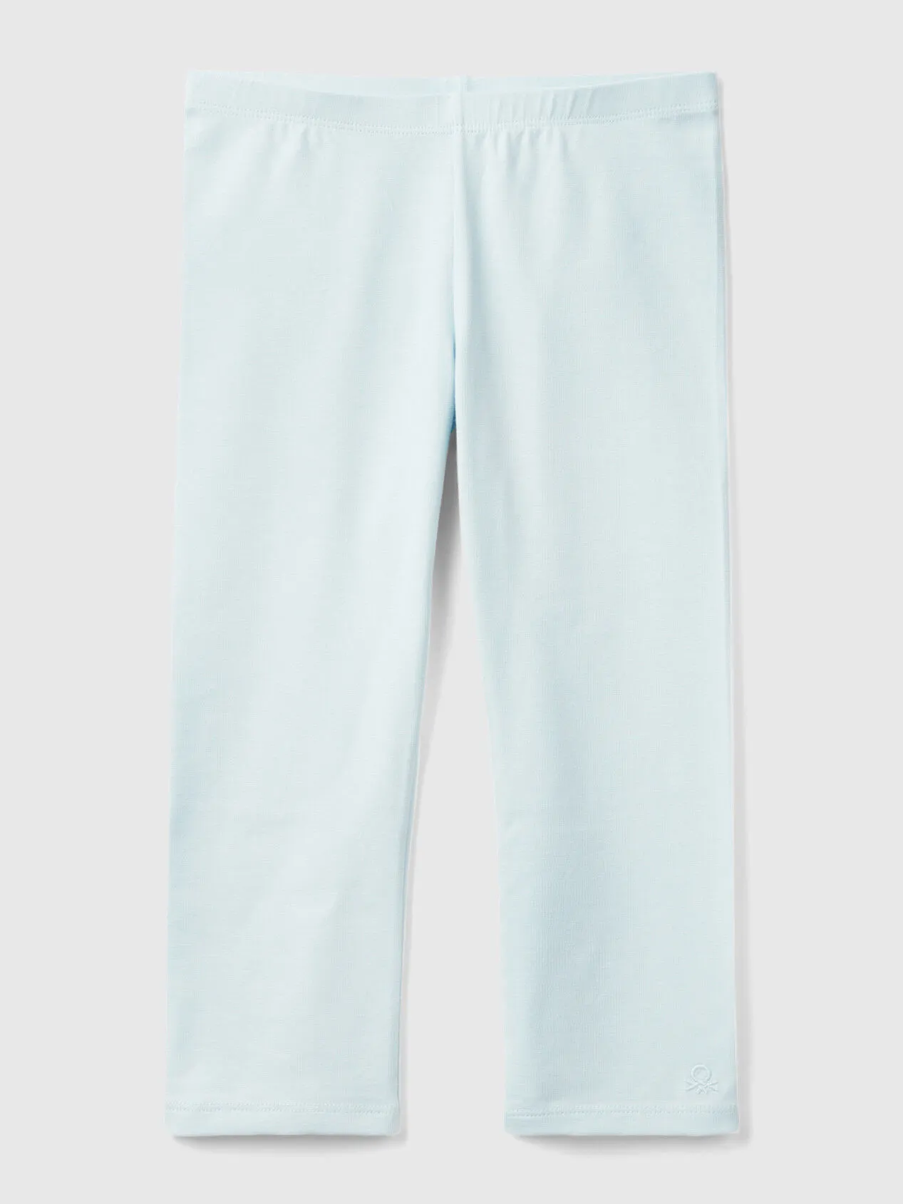 3/4 leggings in stretch cotton - Aqua | Benetton