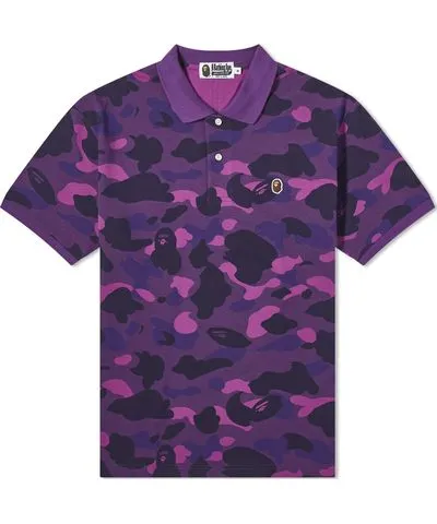 A Bathing Ape Men's Color Camo Ape Head One Point Polo Shirt