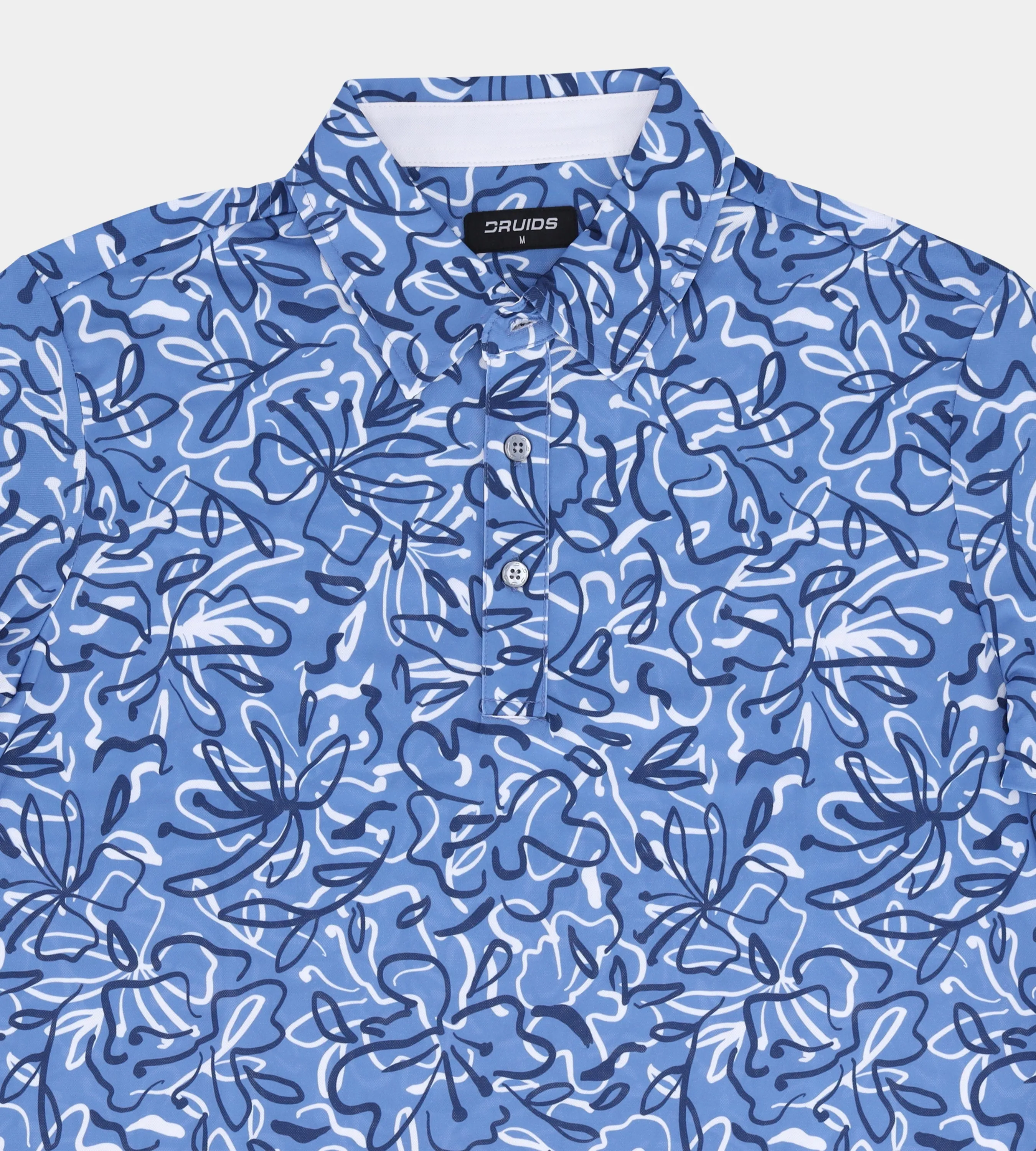 ABSTRACT FLORAL POLO - BLUE