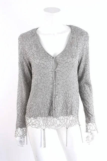 ARMANI Beaded Cardigan Sweater