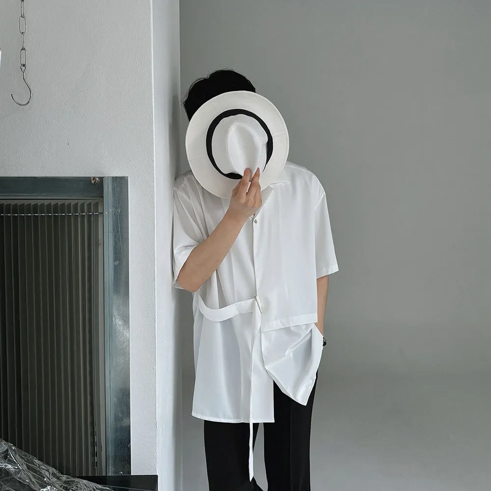 ASCLO  |Unisex Street Style Plain Short Sleeves Oversized Shirts