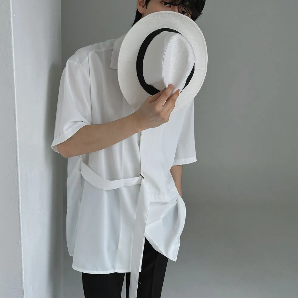 ASCLO  |Unisex Street Style Plain Short Sleeves Oversized Shirts