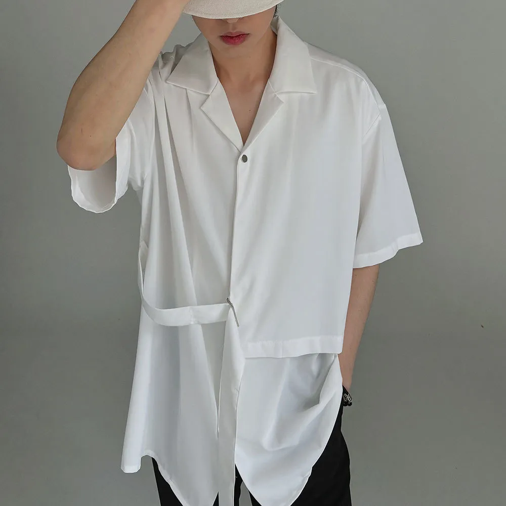 ASCLO  |Unisex Street Style Plain Short Sleeves Oversized Shirts