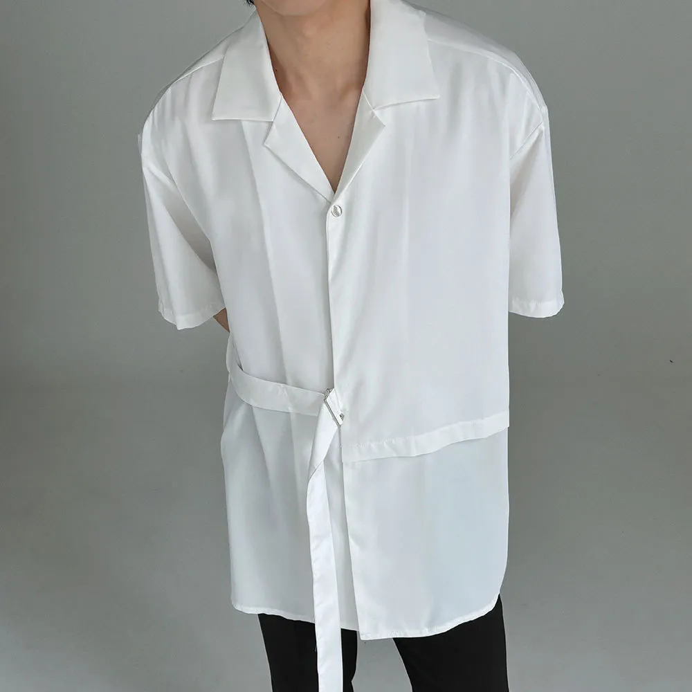 ASCLO  |Unisex Street Style Plain Short Sleeves Oversized Shirts