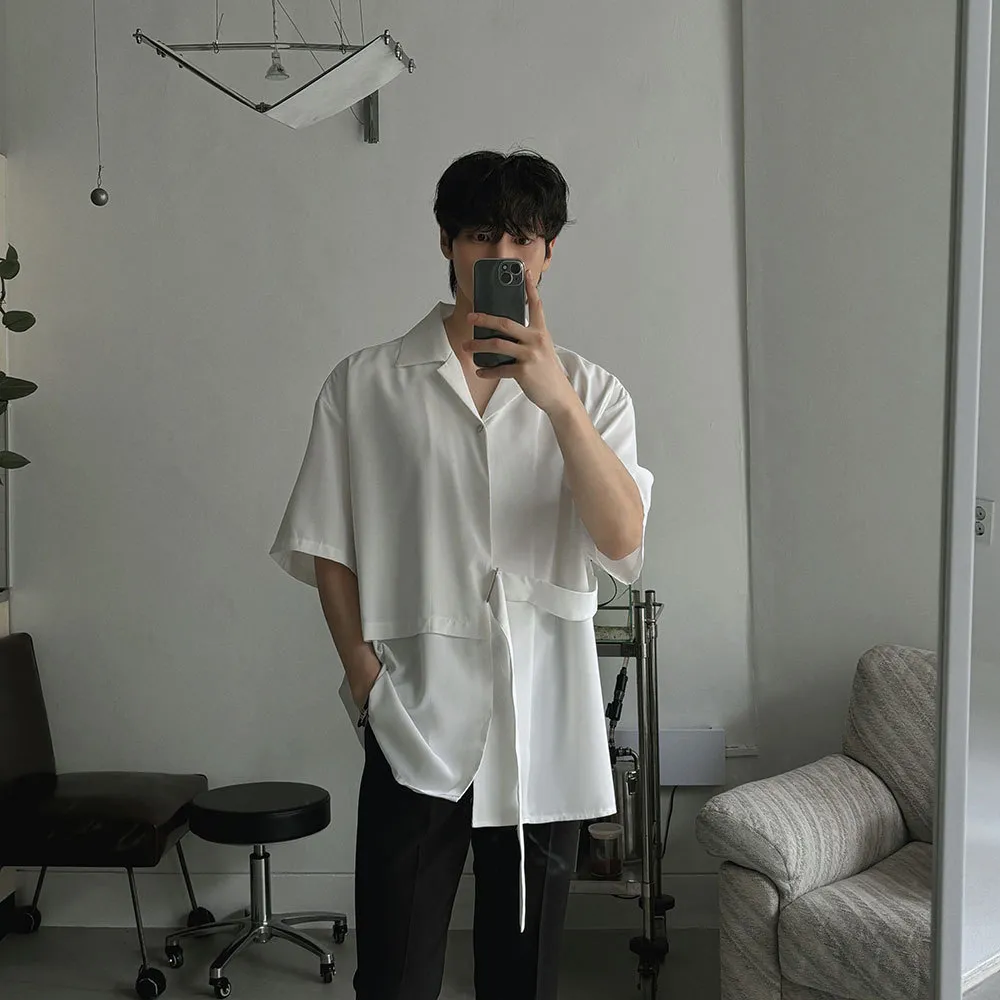 ASCLO  |Unisex Street Style Plain Short Sleeves Oversized Shirts