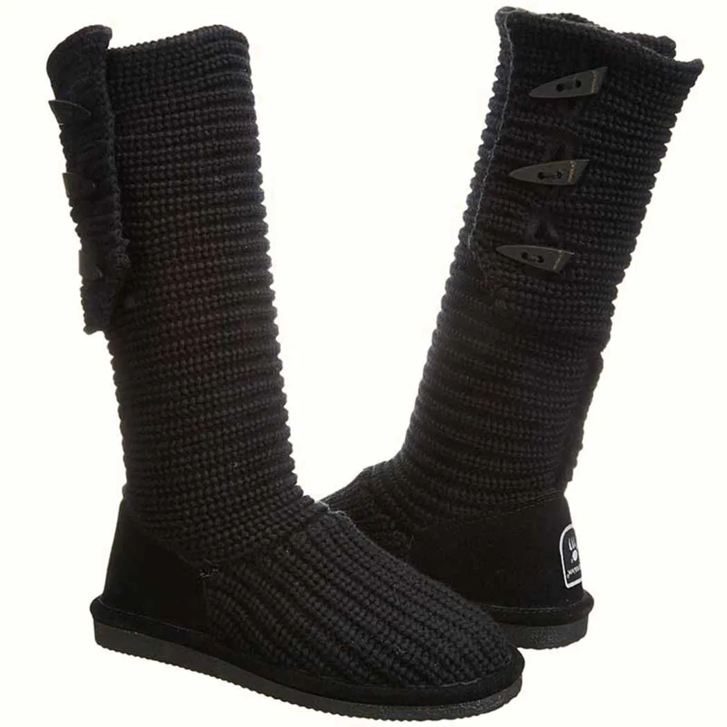 Bearpaw Knit Tall Boot Black (Women's)