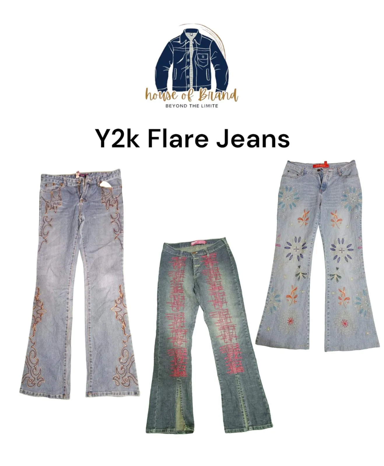 Beautiful y2k flary jeans in Grade AB