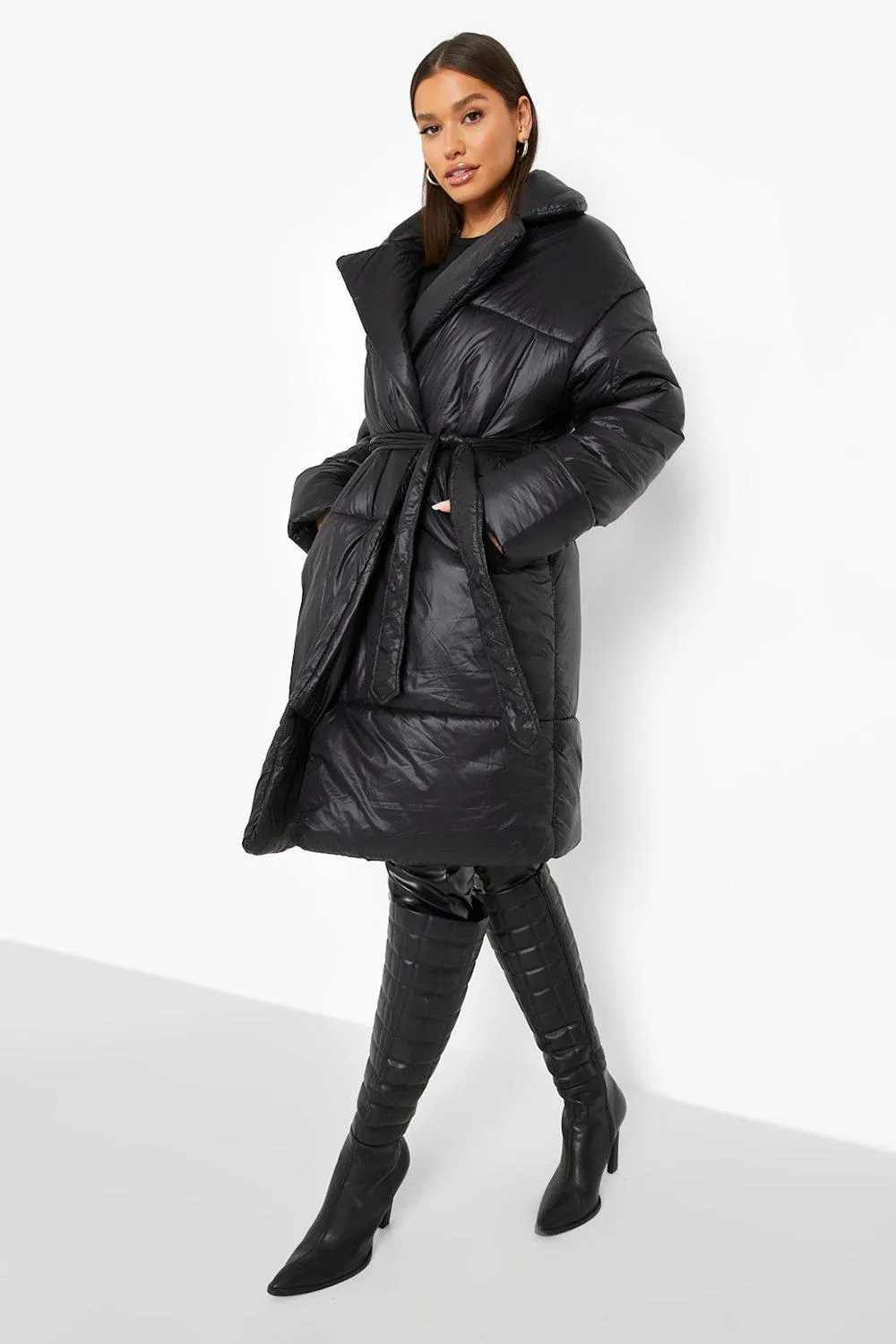 Belted Duvet Puffer Coat