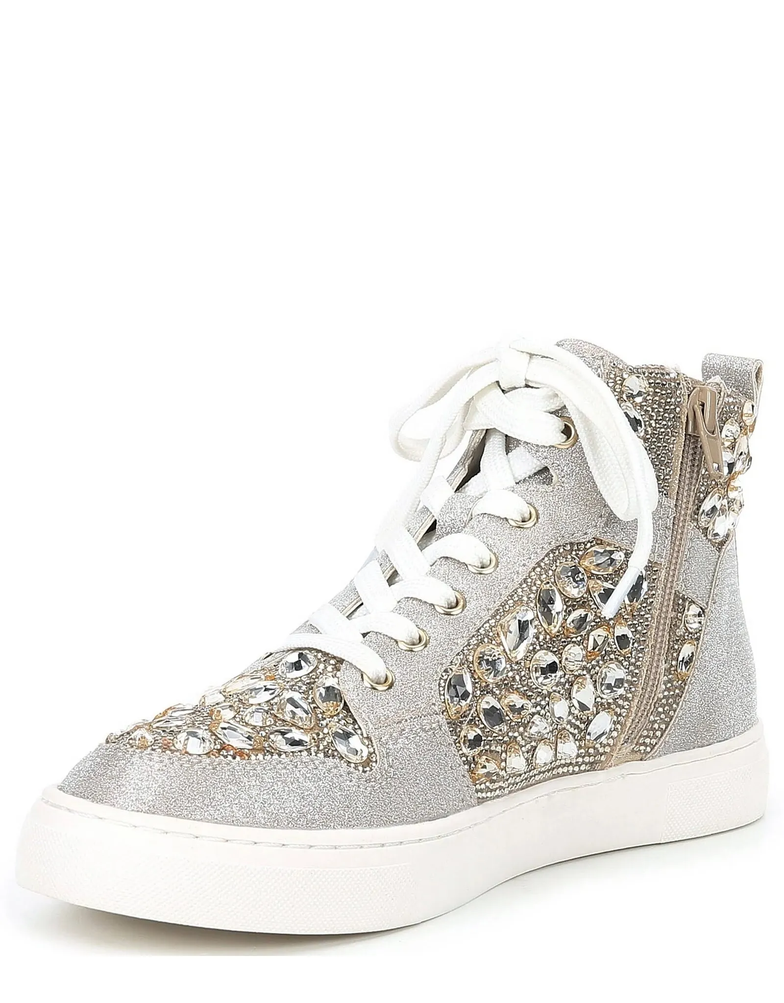 Betsey Johnson Bilie Gold Rhinestone High Top Sneaker