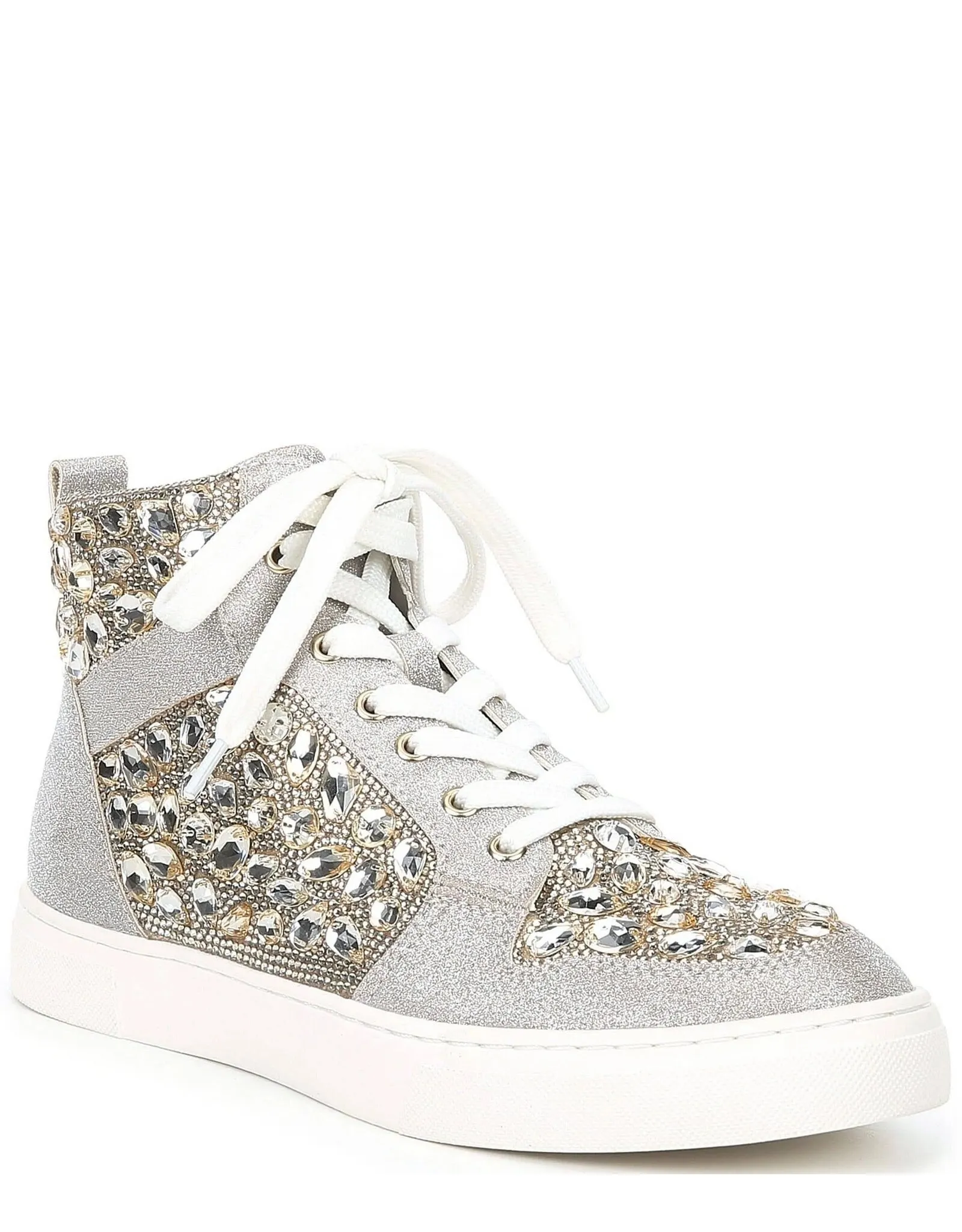 Betsey Johnson Bilie Gold Rhinestone High Top Sneaker