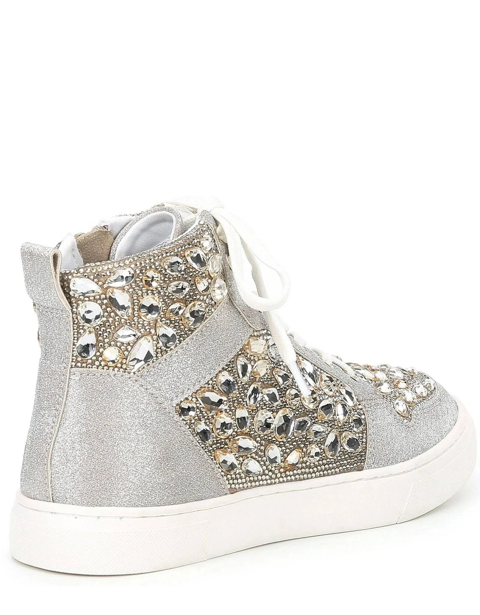 Betsey Johnson Bilie Gold Rhinestone High Top Sneaker