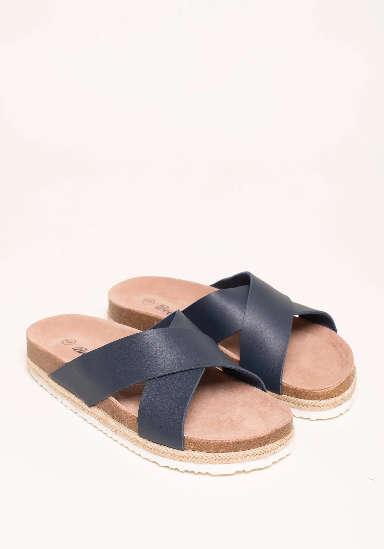 Blue Cross Strap Sandals