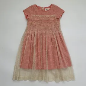 Bonpoint Apricot Tulle Duchesse Dress With Smocking: 10 Years