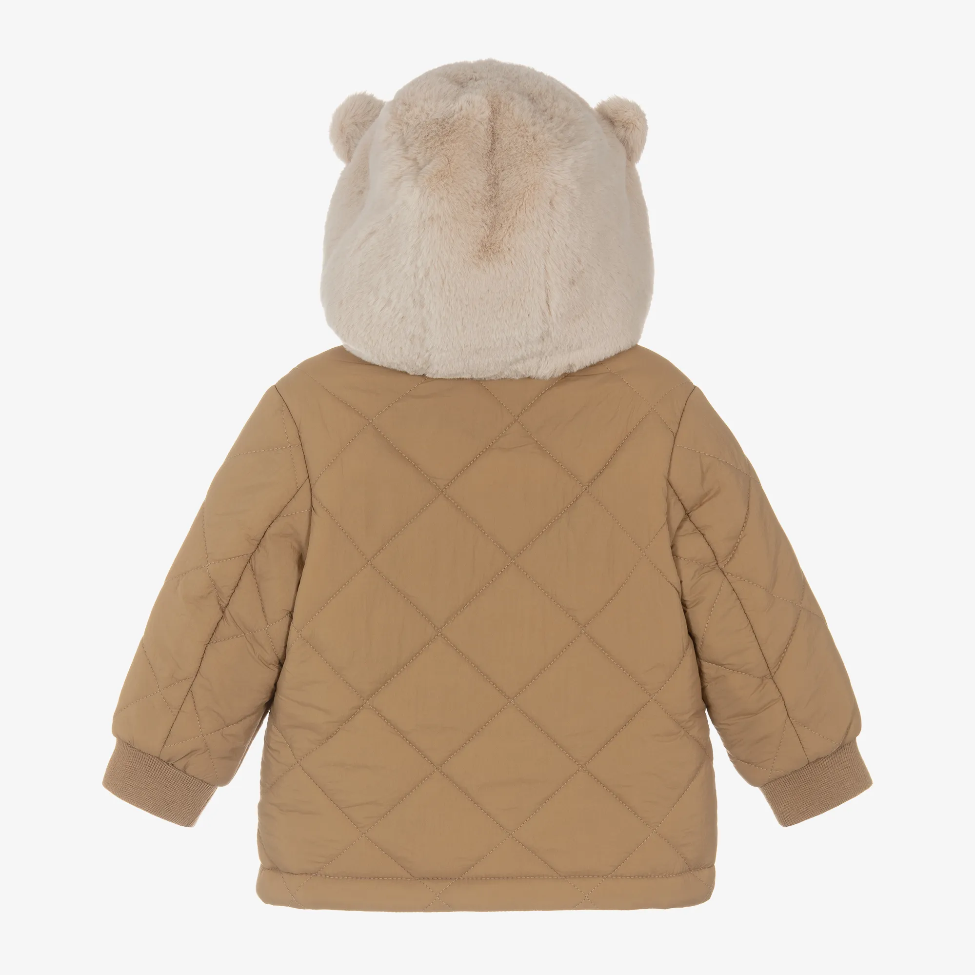 Boys Brown Quilted Coat