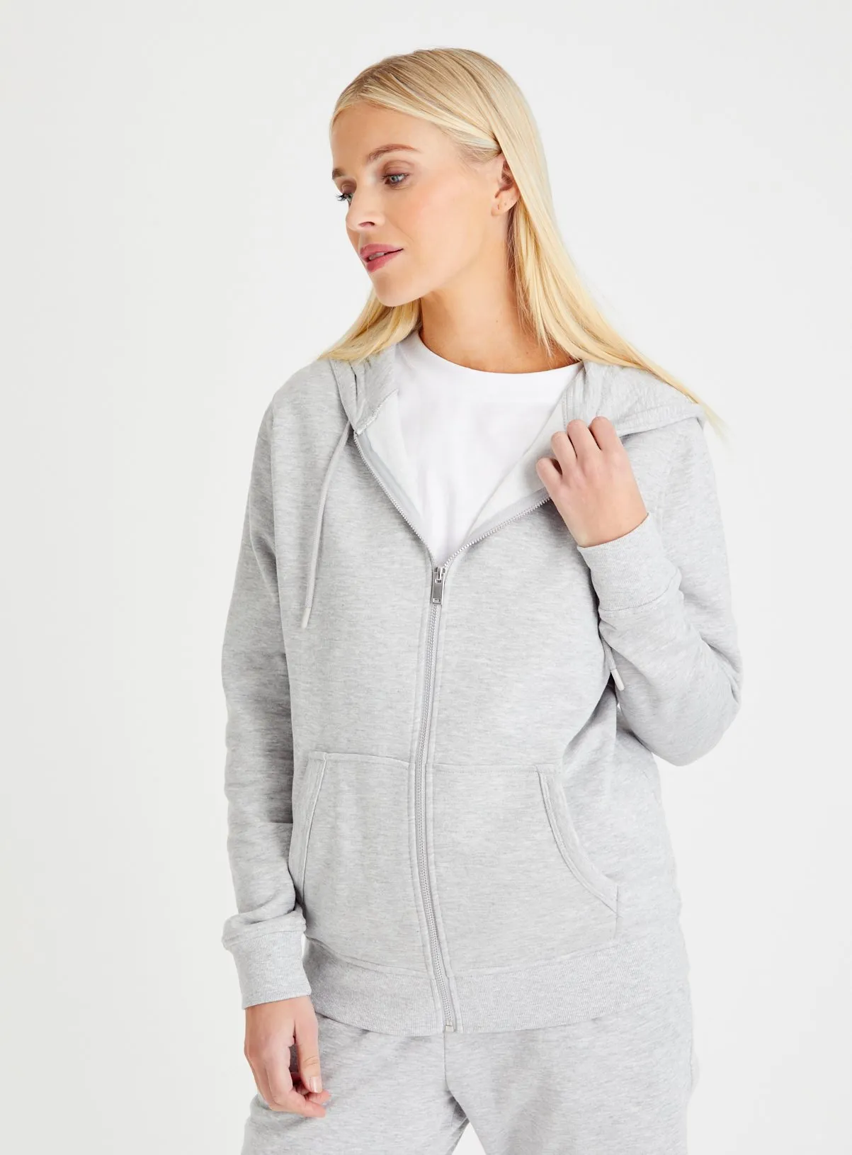 Buy Grey Marl Zip-Through Hoodie  M | Hoodies and sweatshirts | Tu