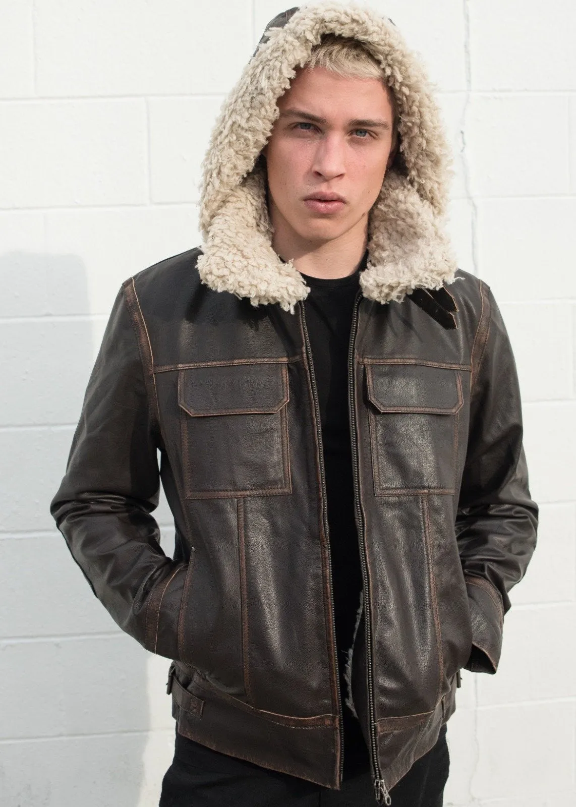 Buy Men's Aviator Han Solo Hoth Shearling Fashion Leather Jacket