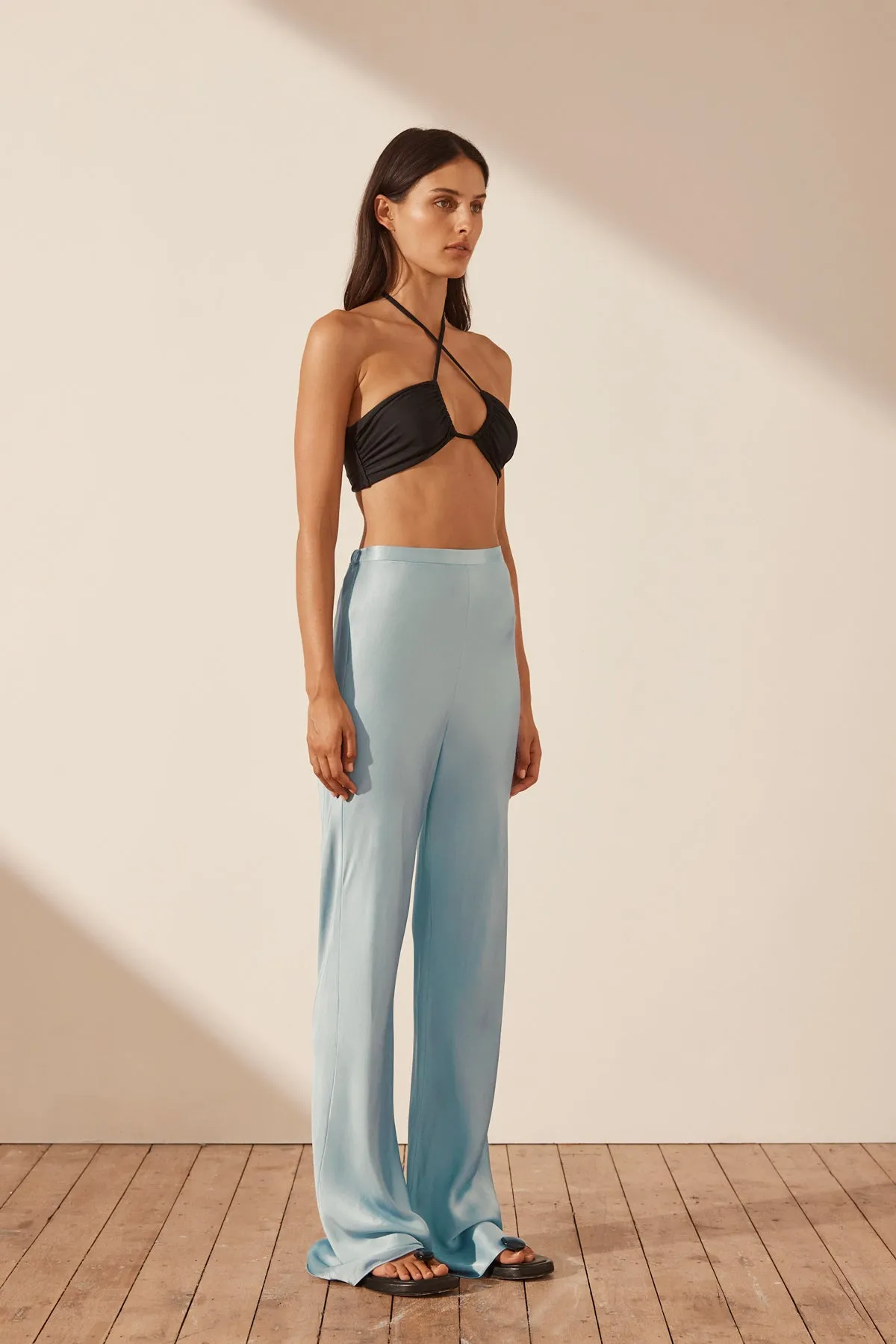 Camille Bias Cut Pant - Cool Blue