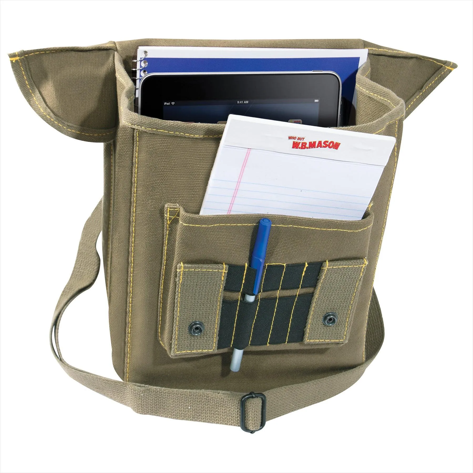 Canvas Map Case Shoulder Bag With Military Stencil