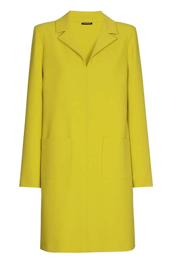 Caroline Biss YELLOW STRAIGHT-FITTING COAT DRESS