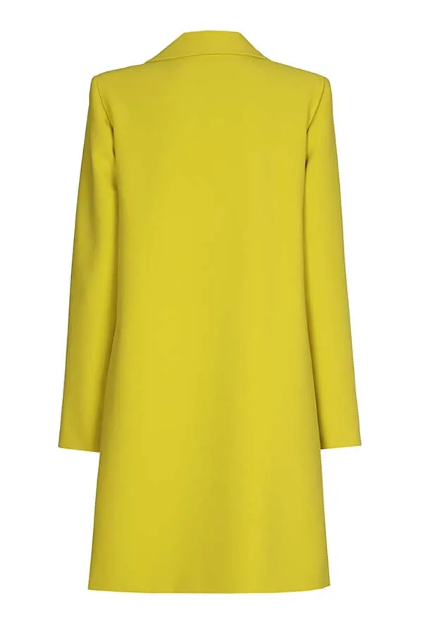 Caroline Biss YELLOW STRAIGHT-FITTING COAT DRESS