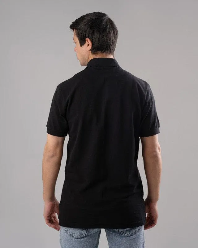 CLASSIC FIT PIQUE POLO SHIRT - BLACK