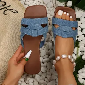 Denim Flat Sandals