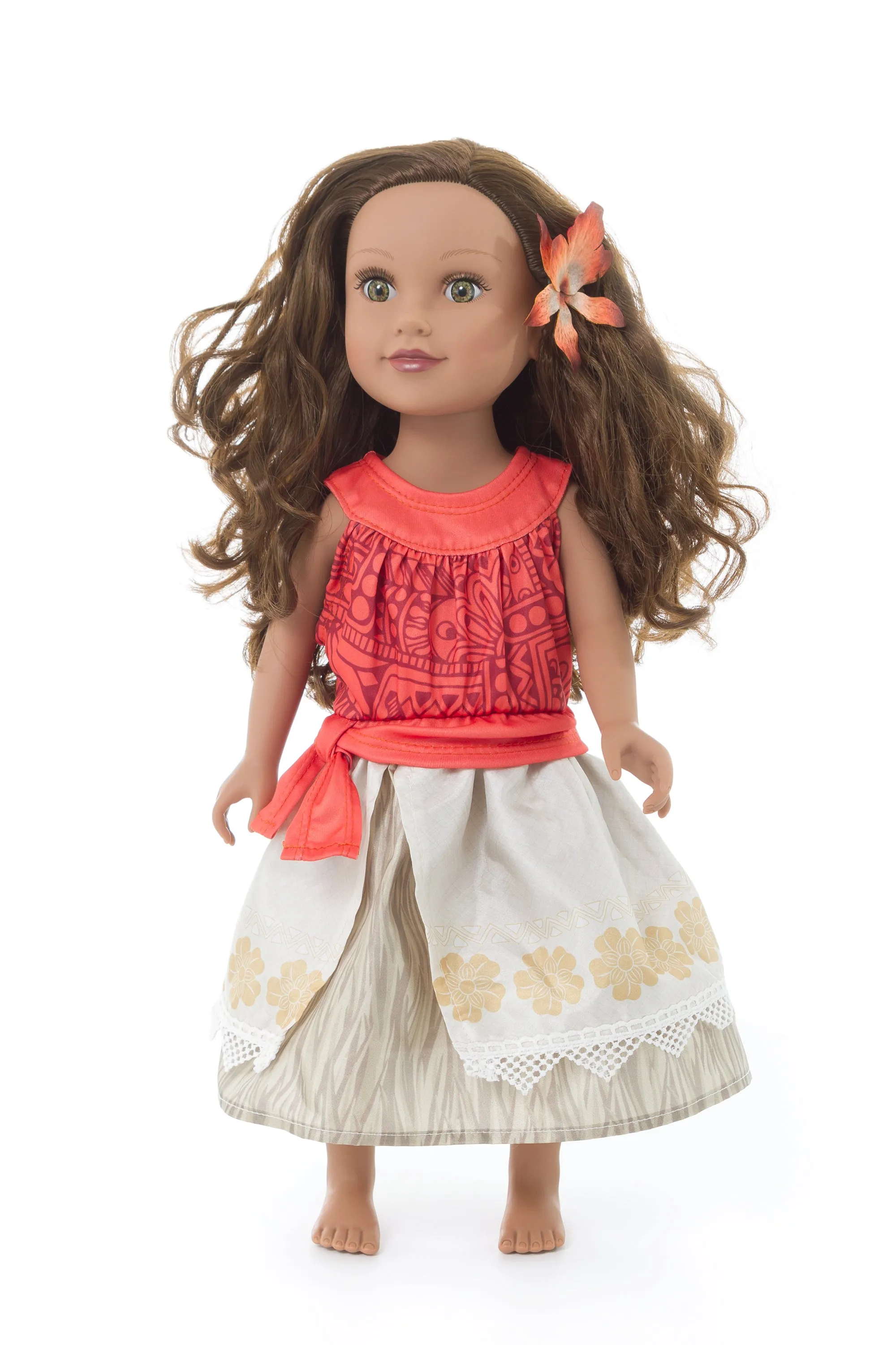 Doll Dress Island Princess w/Hair Clip