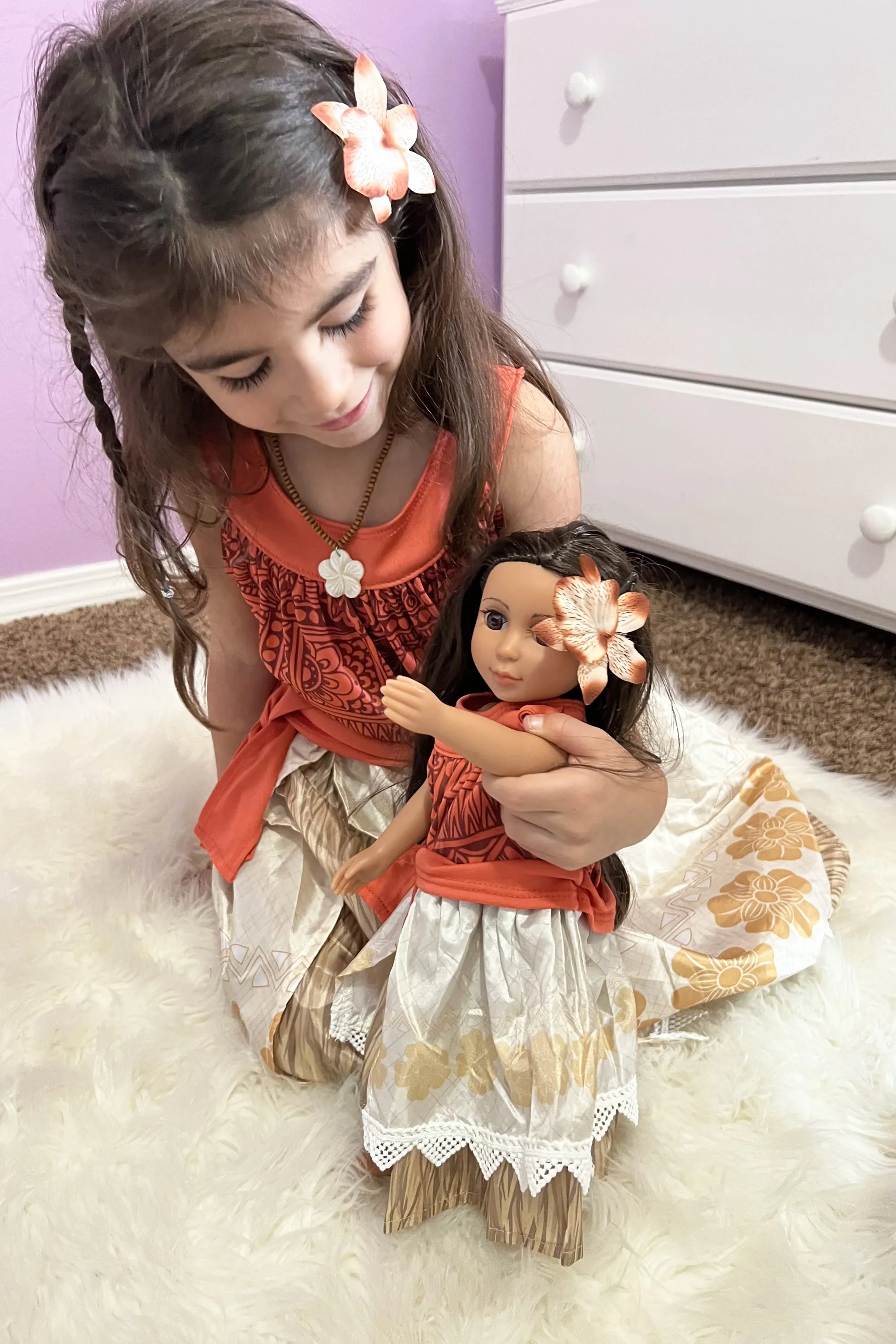 Doll Dress Island Princess w/Hair Clip