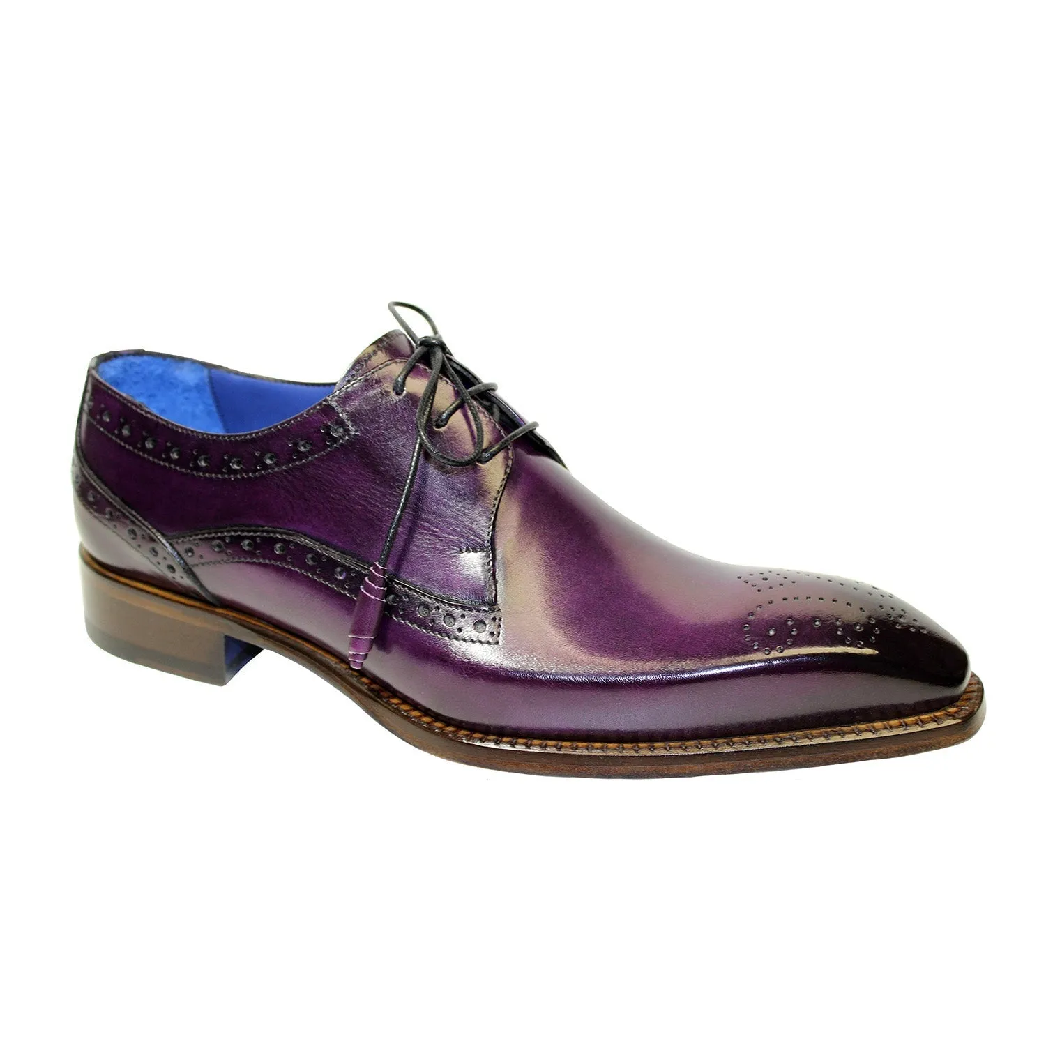 Emilio Franco Giacamo Men's Shoes Purple Calf-Skin Leather Oxfords (EF1042)