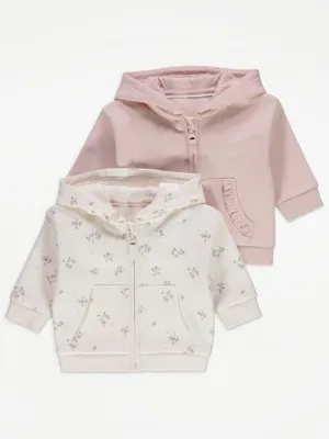 Floral Frill Hoodies 2 Pack | Baby | George at ASDA