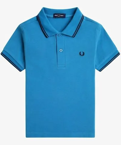 Fred Perry Men's Twin Tipped Polo In Ocean Blue/navy