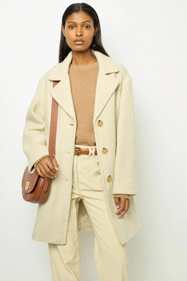 Gerard Darel LEONETTE HERRINGBONE LOOSE COAT