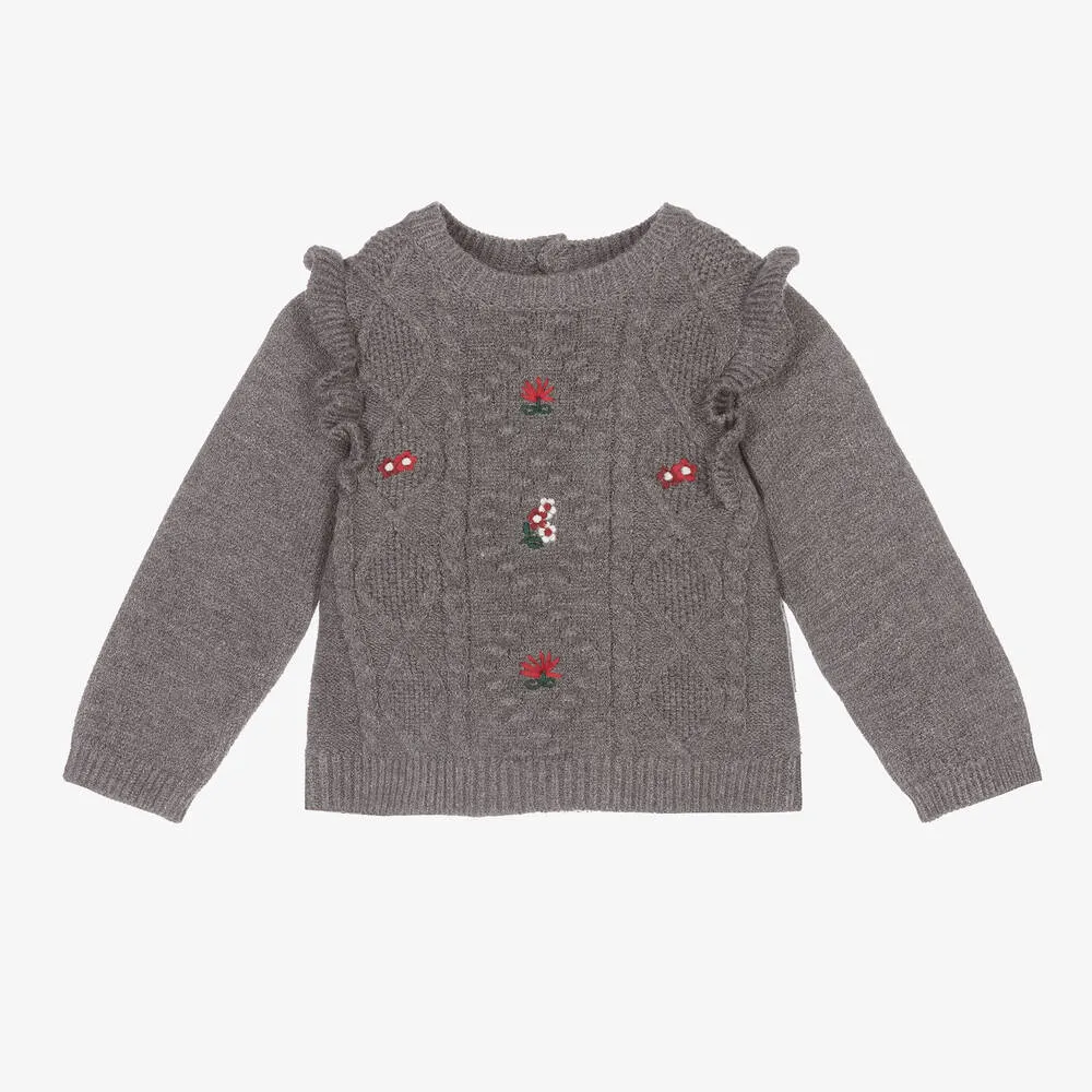 Girls Grey Knitted Sweater