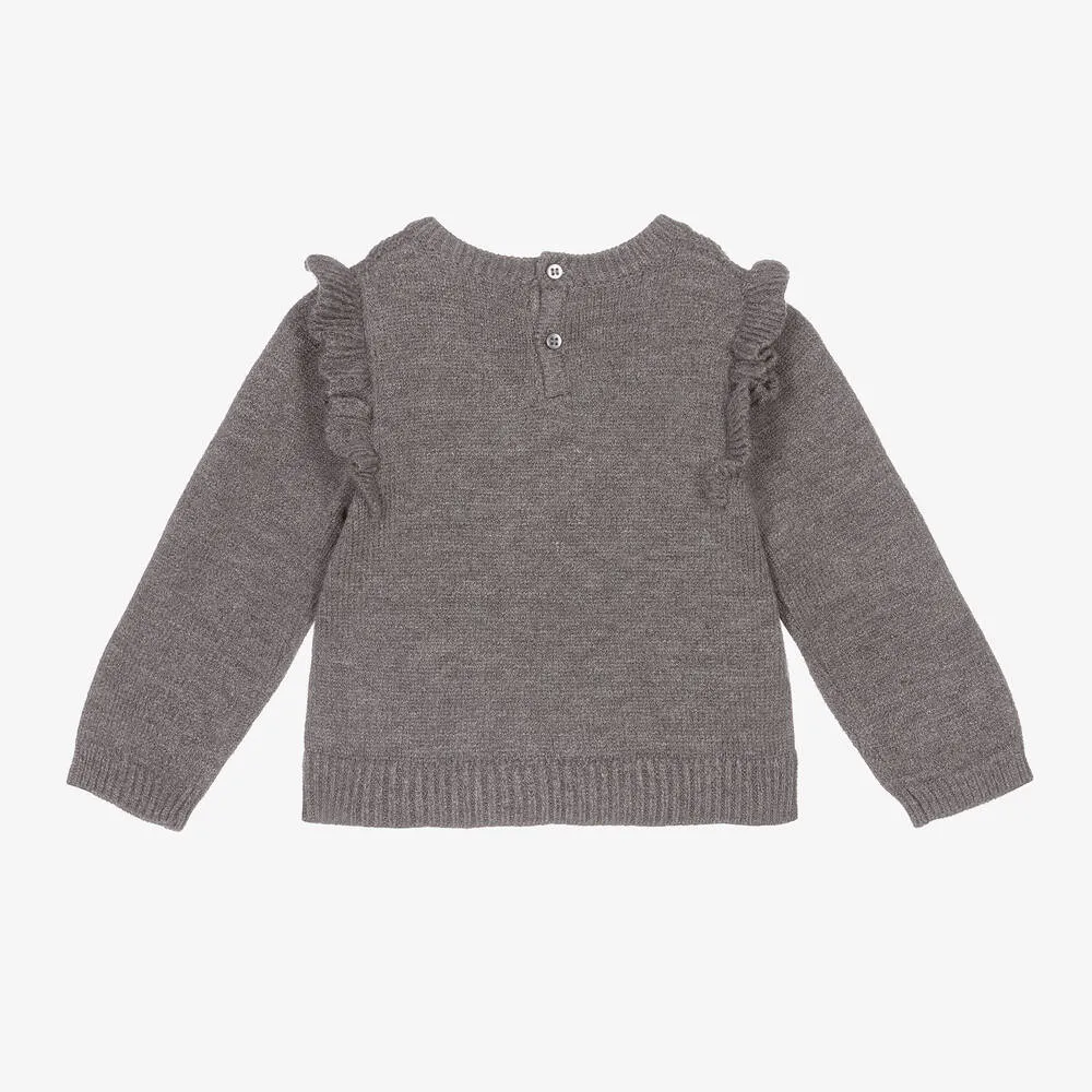 Girls Grey Knitted Sweater