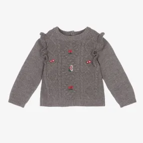 Girls Grey Knitted Sweater