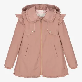 Girls Pink Frill Coat