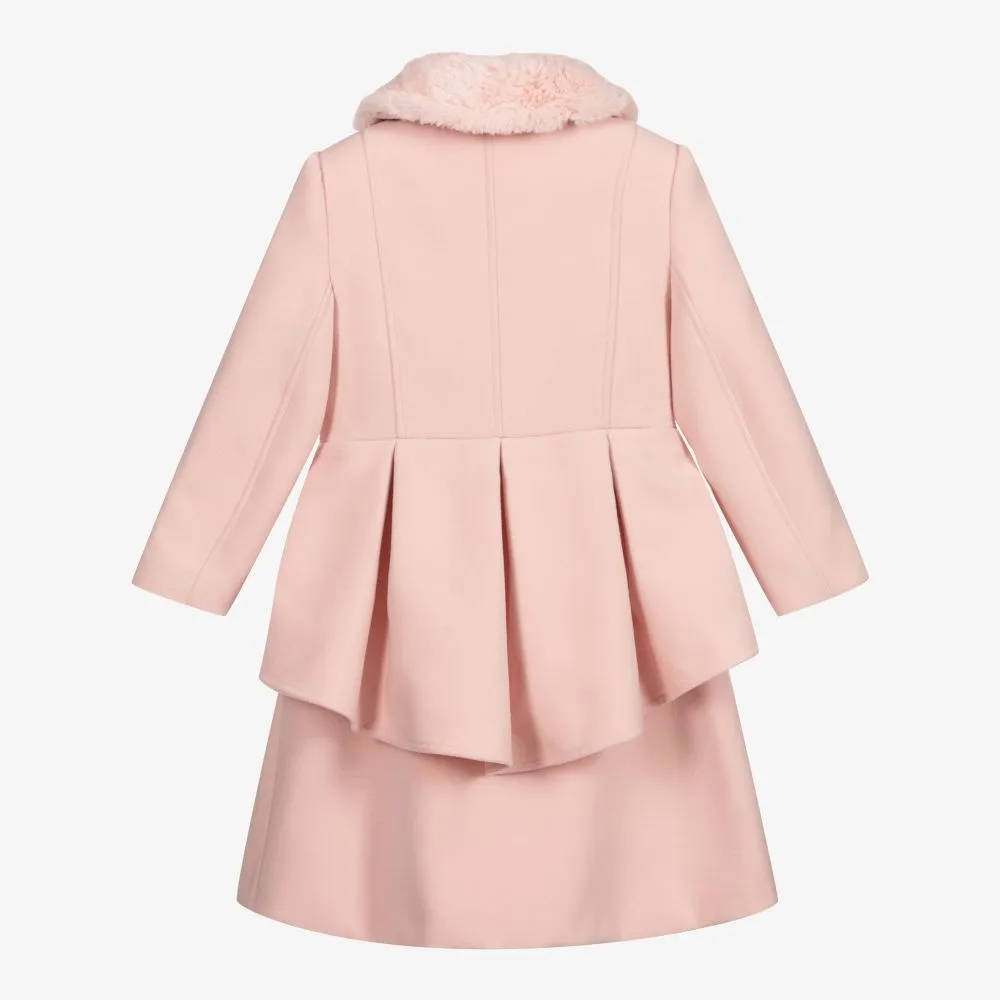 Girls Pink Peplum Coat