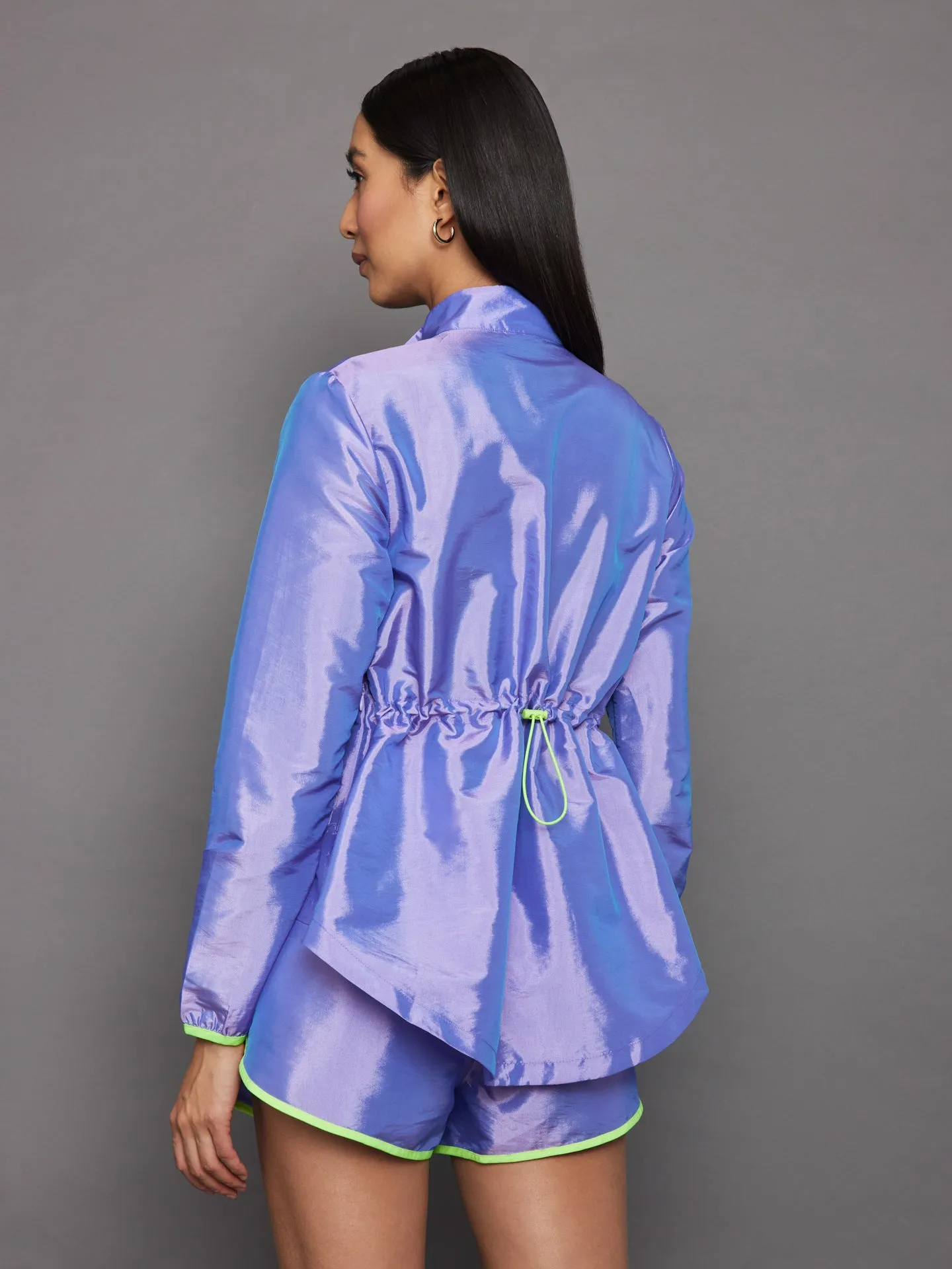 Iridescent Nylon Jacket - Sweet Lavender/ Acid Lime