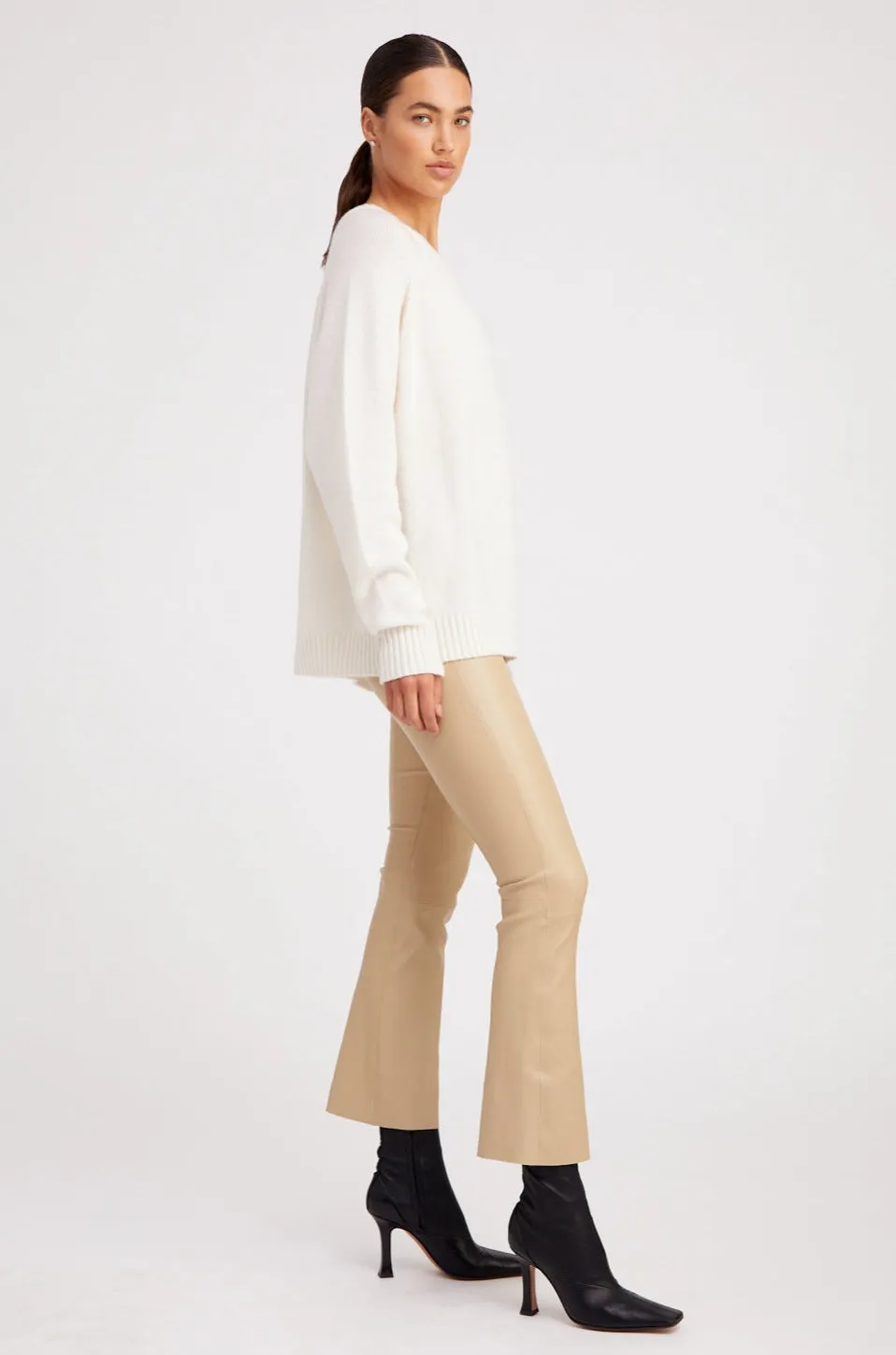 Ivory Cashmere Boyfriend Sweater