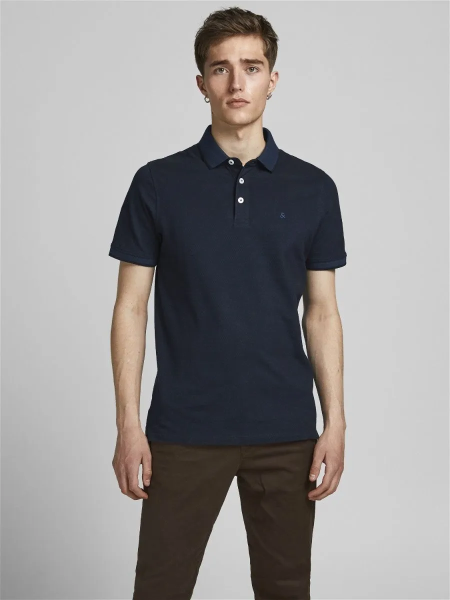 Jack & Jones Paulos Plain Polo Shirt Dark Navy