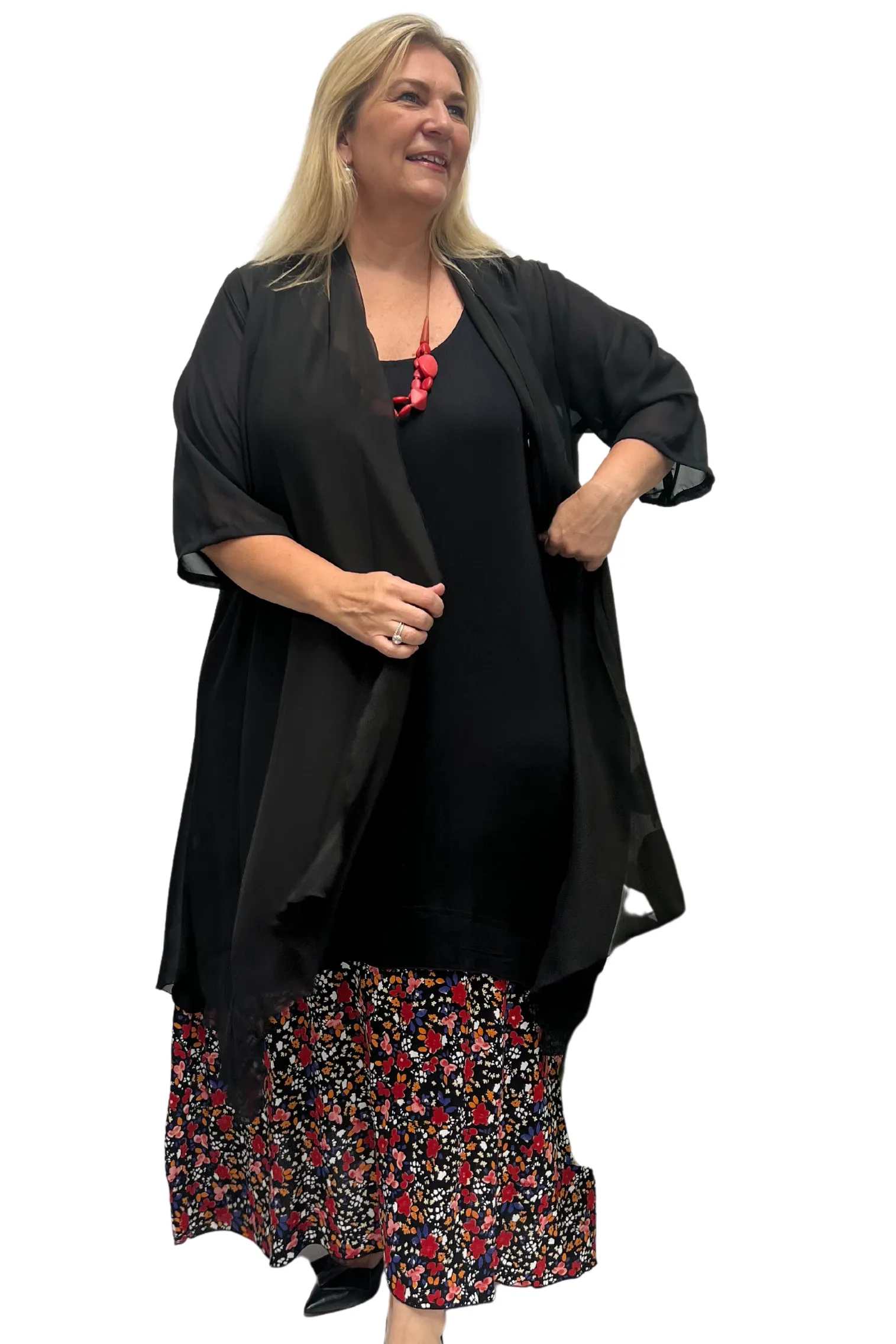 Jacket Lotus - Black Chiffon