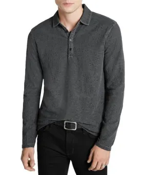 John Varvatos Adam Long Sleeved Jacquard Polo