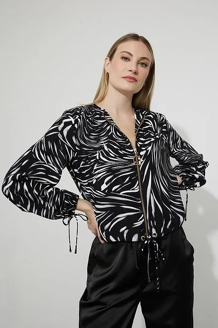 Joseph Ribkoff Animal Print Front Zipper Jacket