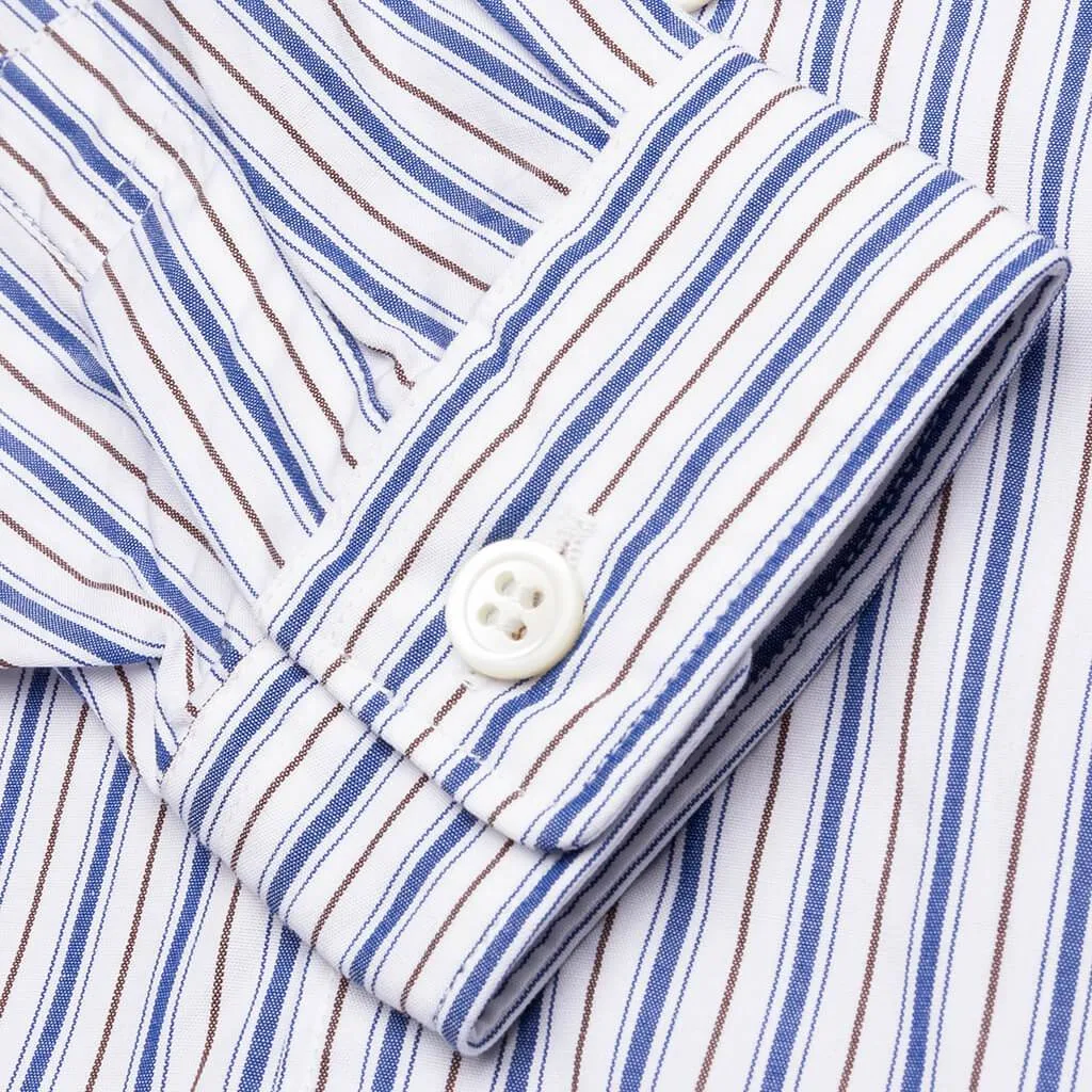 Kid's Striped Shirt - White/Blue/Brown