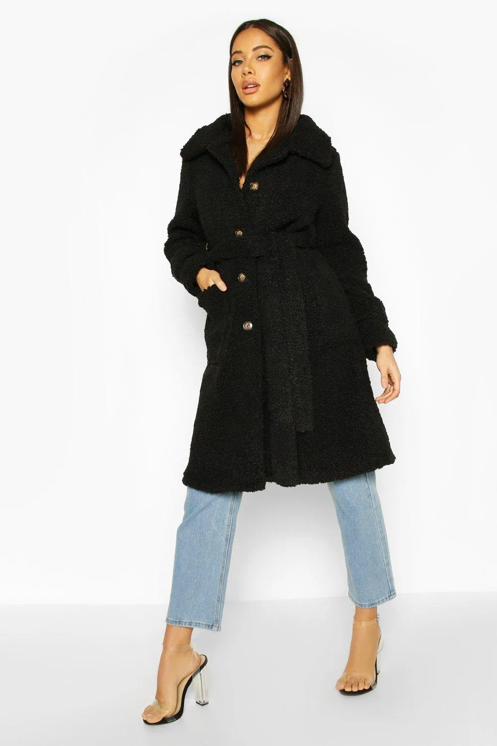 Longline Teddy Belted Coat