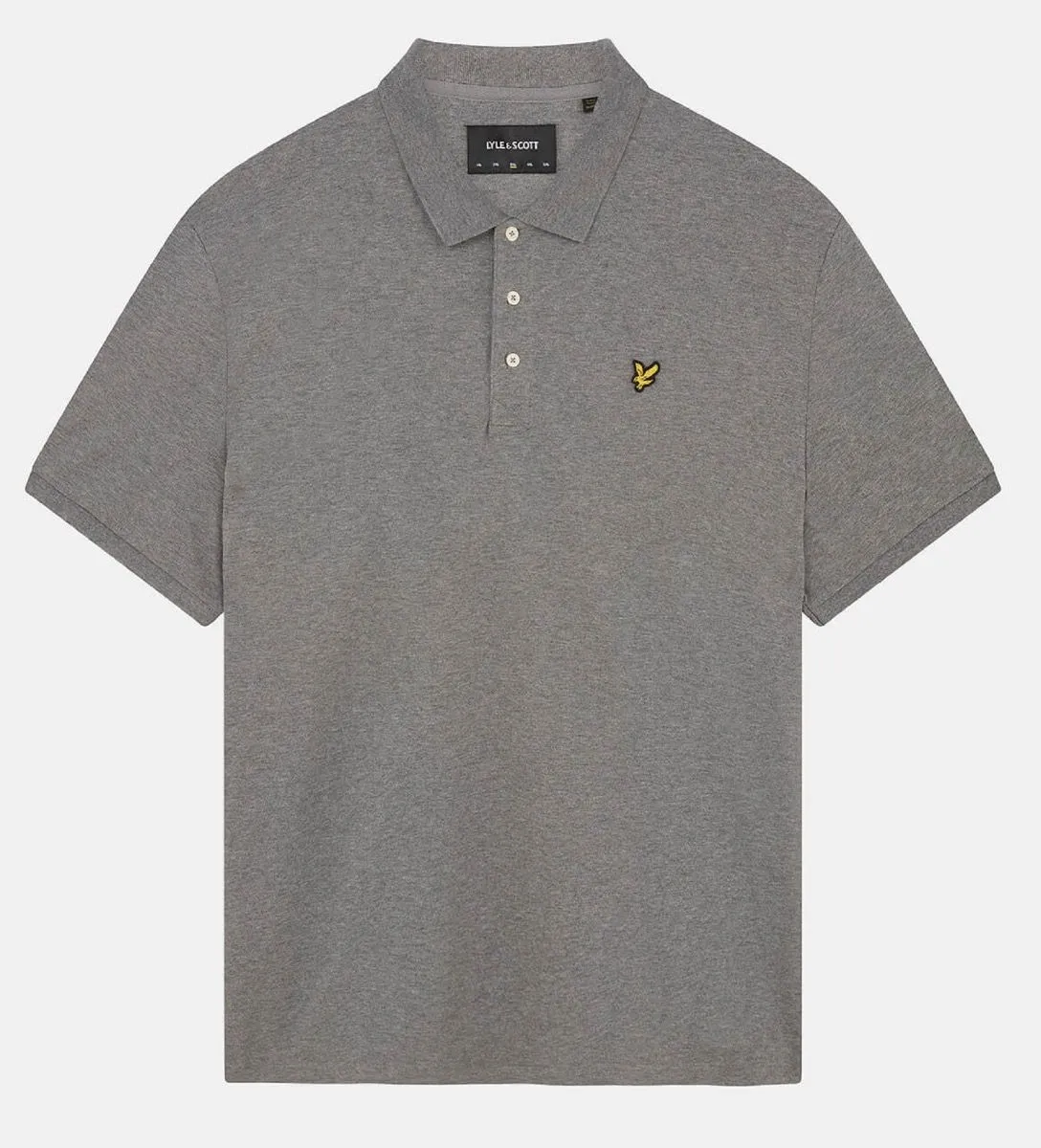 Lyle & Scott Casual Short Sleeve Polo Shirt Mid Grey Marl