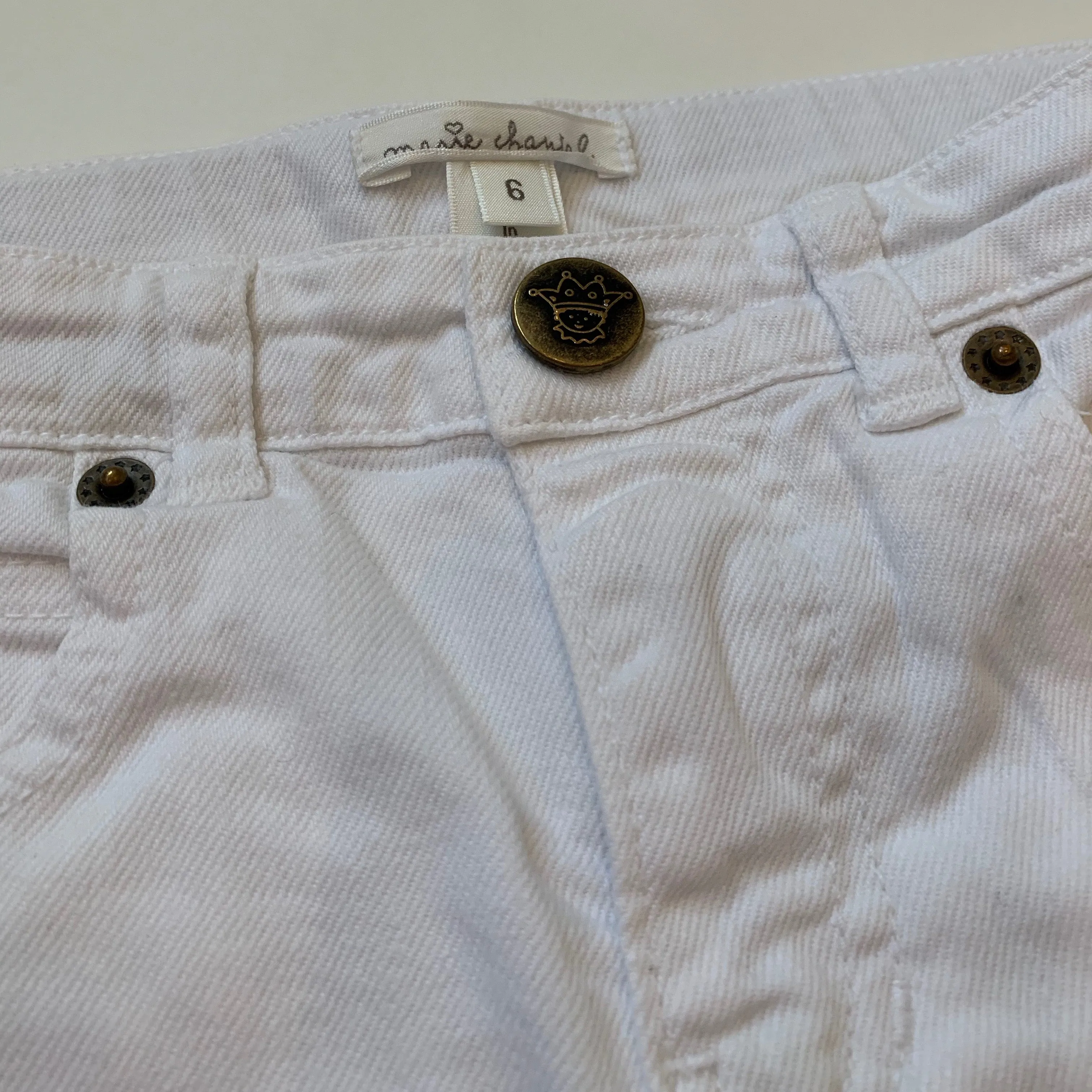 Marie-Chantal White Denim Jeans: 6 Years