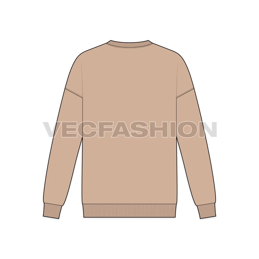 Men Oversized Sweater Flat Sketch