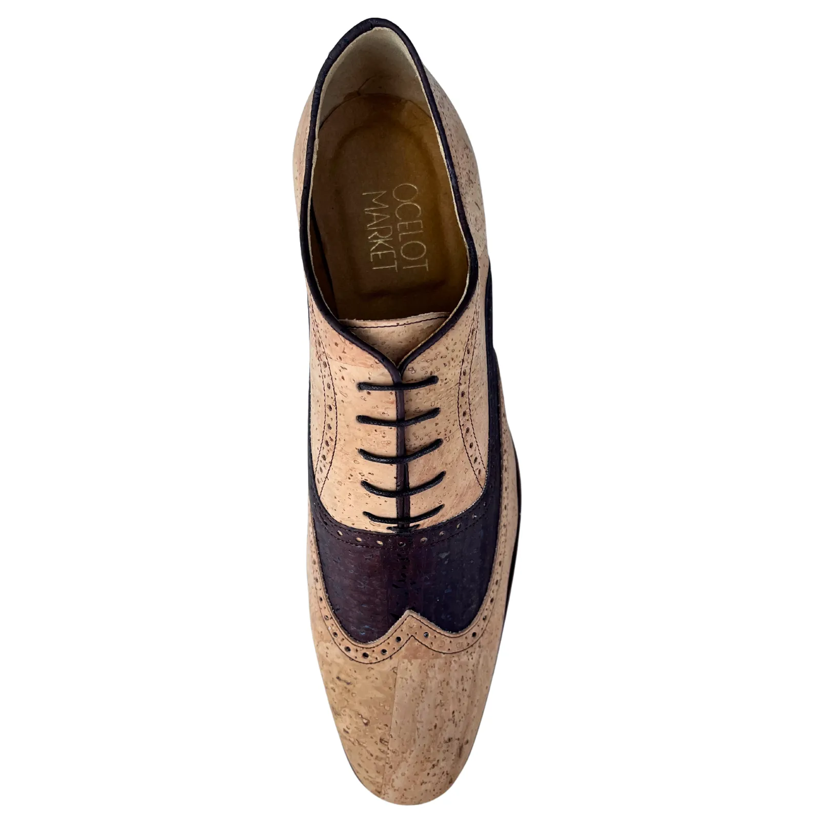 Men's Natural Cork Brogue (Brown Accents)