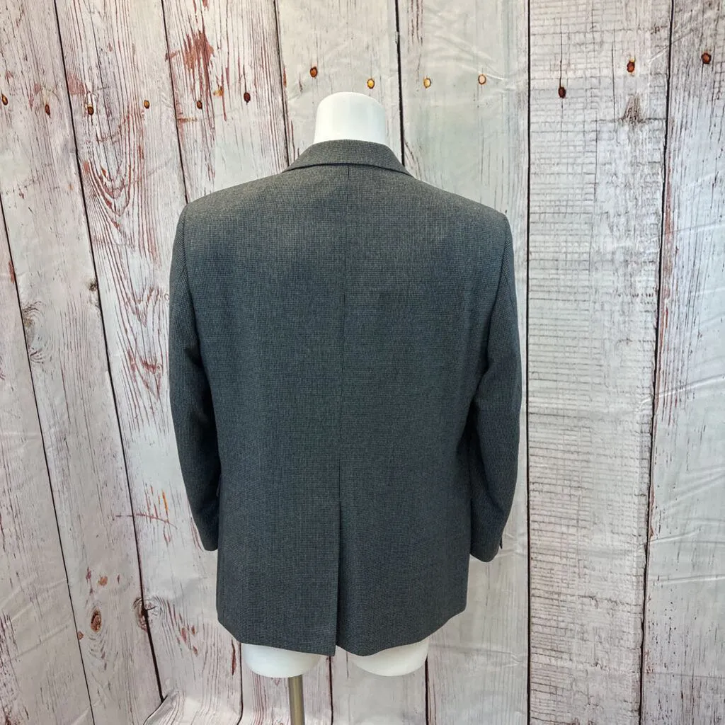 MENS SADDLEBRED GREY BLACK HOUNDSTOOTH SUIT JACKET SIZE LARGE TC3